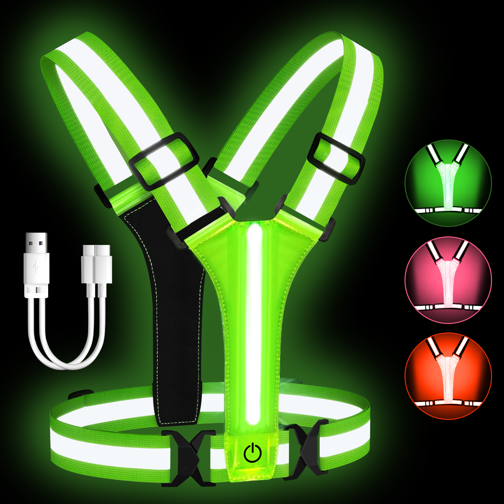 Running Gear Autumn - Adjustable LED Reflective Vest Running Gear