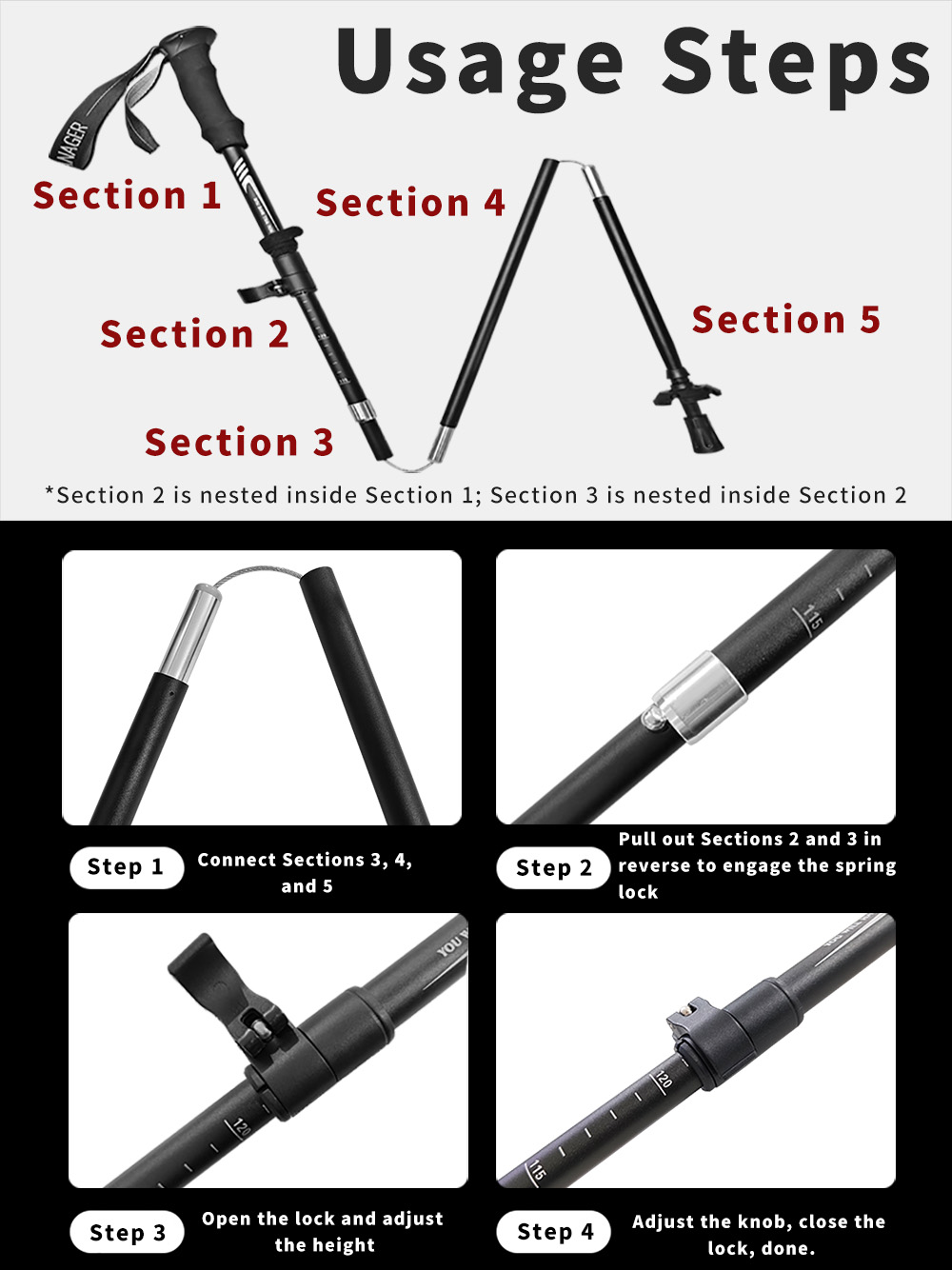 Foldable Trekking Pole 7075 Al – Trekking Pole Carbon recenzja i cena