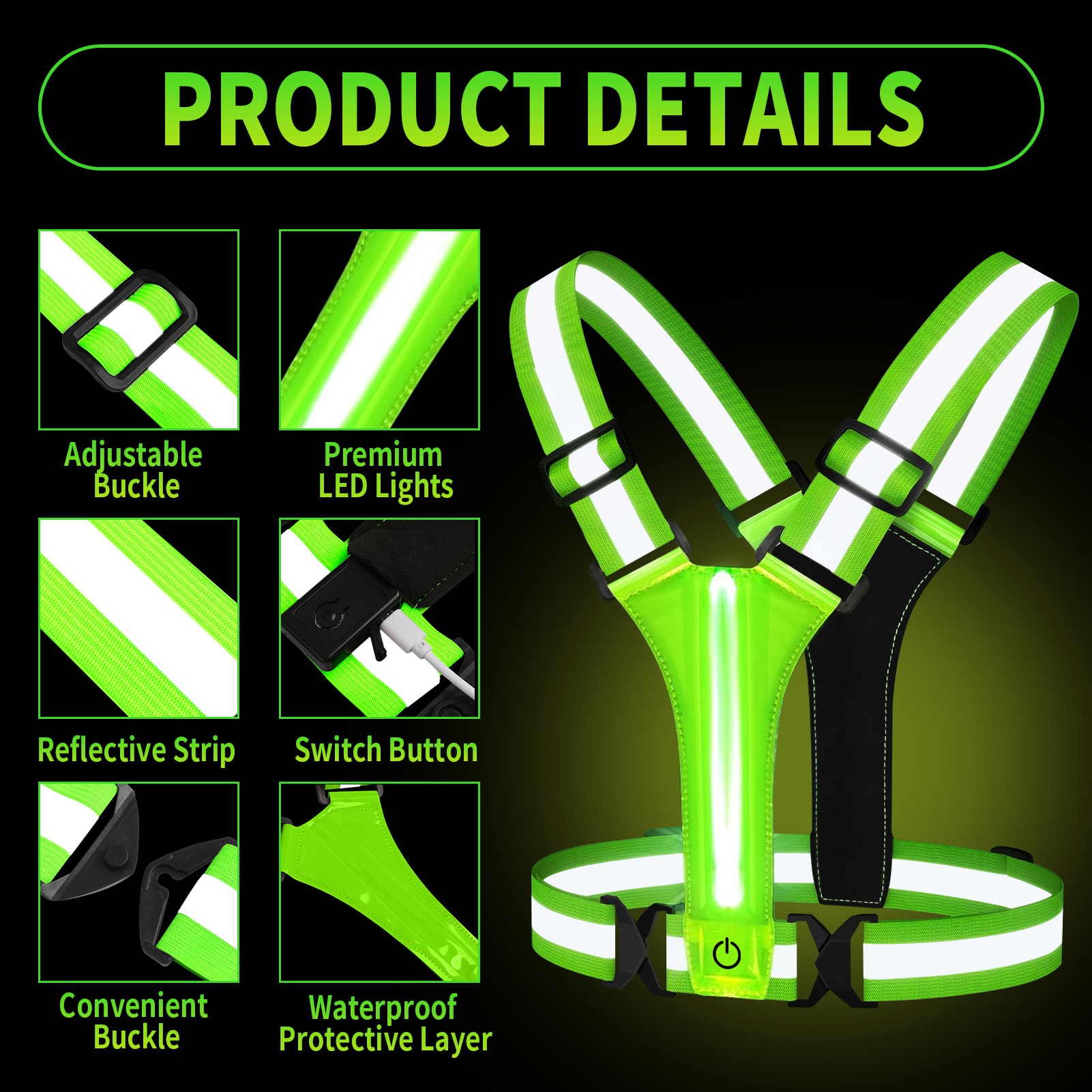 Adjustable LED Reflective Vest – Running Gear Autumn recenzja i cena