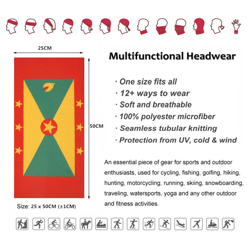 Grenada Flag Pattern Face Band – Running Gear Autumn recenzja i cena